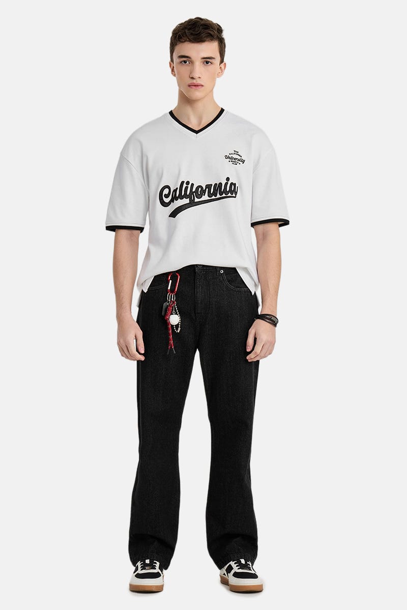 Straight Fit Washed Jeans